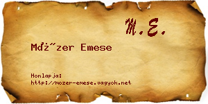 Mózer Emese névjegykártya